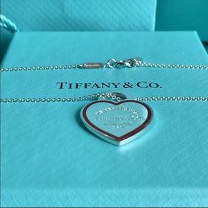 Tiffany necklace with red enamel heart